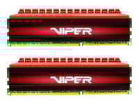 Patriot Extreme Performance Viper 4 Series - Ddr4 - Sats - 16 Gb: 2 X 8 Gb - Dimm 288-Pin - 3600 Mhz / Pc4-28800 - Cl17 - 1.35 V - Ej Buffrad - Icke Ecc - Svart / Röd