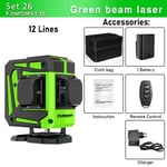 niveau Laser à faisceau vert 16/12 lignes autonivelant,projection horizontale et verticale à 360 °,Super puissant - Type IE12CJ