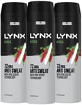Lynx Africa Aerosol Anti-Perspirant Deodorant, 200 ml, Pack of 3