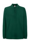 Fruit Of The Loom Long Sleeve Polo - Forest Green - 3xl