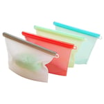 Food Storage Bags Zip Lock Airtight Seal Reusable Silicone Food Freezer Storage Bag for Food Cooking Sandwich Snack Bags 4Pcs S 500Ml