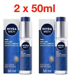 Nivea Men Anti-Age Hyaluron Face Gel Moisturiser Hyaluronic Acid PACK OF2 x 50ml