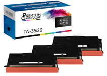 PREMIUM CARTOUCHE - x3 Toners - TN-3520 (Noir) - Compatible pour Brother HL-L6400DW L6400DWT L6250DW, MFC-L6900DW L6750DW