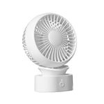 Daewoo COL1540 4” Portable Rechargeable Desk Fan, 3 Speed Settings, Rechargeable Battery, LED Indicator Light For On And Low Battery Indication, Up And Down Tilt, Quiet Operation, White