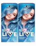 2 x Schwarzkopf Live Ultra Brights Semi-Permanent Hair Dye, P121 Denim Steel