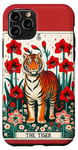 Coque pour iPhone 11 Pro Illustration de carte de tarot rouge du tigre
