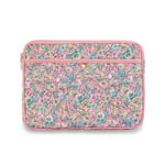 Fan Palm Rosie Flower Quilted Cotton Laptop Sleeve