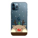iPhone 14 Pro Fleksibel Plast Jul Deksel - Juletre med Reinsdyr