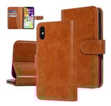 UNIQ Plånboksfodral iPhone X / iPhone Xs Cognac 9 Kortfack