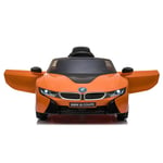 Ricco (Orange) RICCO® BMW i8 Licensed 12V 4.5A Two Motors Battery Powered Electric Ride On Toy Car (Model: JE1001) toddler