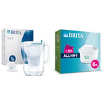 BRITA Style Water Filter Jug Blue (2.4L) incl. 1x MAXTRA PRO All-in-1 cartridge & MAXTRA PRO All-in-1 Water Filter Cartridge 6 Pack (NEW) - Original refill reducing