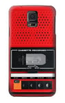 Red Cassette Recorder Graphic Case Cover For Samsung Galaxy S5