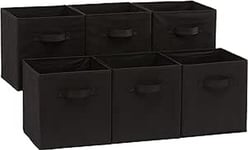 Amazon Basics Collapsible Fabric Storage Cube/Organiser with Handles, Pack of 6,