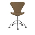 Fritz Hansen - 3117 Sjuan - Helklädd, Tyg, Hallingdal 224 - Skrivbordsstolar - Arne Jacobsen - Guld