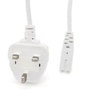 Power Cable Figure 8 UK Plug Laptop Power Lead Cable 5 Meter – 13A (White)