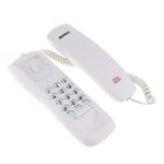 MagiDeal English Mini Corded Phone Home Wall Line Telephone Night Light Redial White