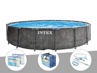 Kit piscine tubulaire Intex Baltik ronde 5,49 x 1,22 m + Bâche à bulles + 6 cartouches de filtration + Kit d'entretien