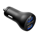TECKNET Quick Charge 3.0 Car Charger, Mini 36W QC 3.0 Dual USB Ports Car Adapter Fast Charger with Blue LED for iPhone XS/XR/XS Max, Samsung Galaxy, Other iOS, Android Smart Phones and Tablet