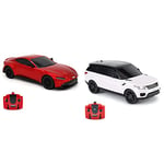CMJ RC Cars™ Aston Martin Vantage Officially Licensed Remote Control Car. 1:24 Scale Red & TM Range Rover Sport Remote Control Car 1:24 scale with Working LED Lights, Radio Controlled Supercar