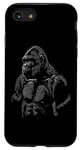 Coque pour iPhone SE (2020) / 7 / 8 Silhouette de gorille à dos argenté Buff Alpha