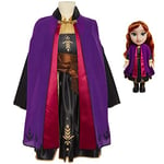 Frozen Disney 2 Anna Adventure Doll 14" Tall, Comes with Anna's Adventure Dress Costume for Girls Features Violet Travel Cape - Fits Sizes 4-6X, For Ages 3+