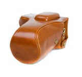 Camera Bag Case for Nikon D5500 Faux Leather Brown CC1350b