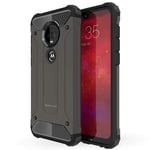 TECHGEAR Moto G7 Plus Case [Tough Armoured] ShockProof Dual-Layer Protective Heavy Duty Tough Cover Compatible with Motorola Moto G7 Plus - (Slate)