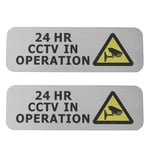 2x 24 HR CCTV In Operation Camera Recording Notice Sign Metal Safety Sign