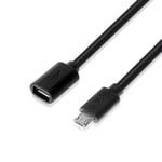 JuicEBitz 4m 22AWG Micro USB Female Extension to Male Micro B 2.0 High Speed Extension Data Charger Cable Lead (Black)