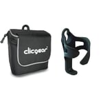 Clicgear Accessory Bag, Black/White, 6" x 3.5" & Cup Holder XL, Black