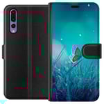Huawei P20 Pro Svart Plånboksfodral Blå fjäril