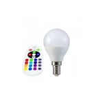 V-TAC SMART VT-2234 ampoule LED 3.5W E14 P45 RGB+W blanc neutre 4000K avec télécommande RF - sku 2776 - Blanc