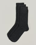 Amanda Christensen 3-Pack Supreme Wool/Cashmere Sock Antracite Melange