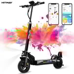 Fällbar El-scooter - HITWAY - Uppblåsbara däck 10" - 800W - APP - Batteri 48V 20.8Ah - Svart&amp;Grå Scooter
