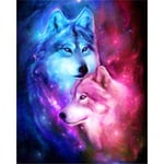Diamond Painting / Diamantmålning 30x40cm - Vargar Rymden multifärg