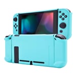 eXtremeRate PlayVital Back Cover for Nintendo Switch Console, NS Joycon Handheld Separable Protector Hard Shell, Soft Touch Customized Dockable Protective Case for Nintendo Switch - Heaven Blue