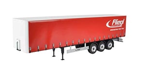 Carson 500907235 Bâche Fliegl Megarunner 3 essieux Rouge-Maquette à Assembler, pour camions RC, Compatible Tamiya, Accessoires pour échelle 1:14