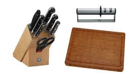 ZWILLING Knife Block, Sharpener and Chopping Board Set