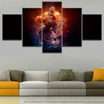 TOPRUN Modern Art print picture LeBron James Miami Heat Wall Art NBA Basketball 5 pieces wall art decor Paintings on canvas for office Home decor 5 panel oil pictures print on canvas for living room