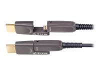 in-akustik Profi - HDMI-kabel - mikro-HDMI hann til mikro-HDMI hann - 15 m - fiberoptisk - antrasitt - 4K-støtte