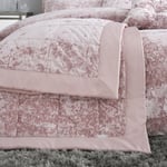 Catherine Lansfield Blush Crushed Velvet Bedspread Pink