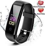 Fitness Trackers- Activity Tracker Watch with Heart Rate Blood Pressure Monitor, Waterproof Watch with Sleep Monitor, Calorie Step Counter Watch for kids Women Men Compatible Android iPhone Smartphone