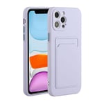 IPhone 12 Pro Max skal med en korthållare - Ljuslila