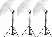 Studiolampa Massa Belysning 3X Lampa 85W = 1200W + Stativ + Paraply / Typ: 2