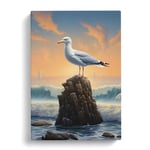 Seagull Surrealism Art Canvas Print for Living Room Bedroom Home Office Décor, Wall Art Picture Ready to Hang, 30x20 Inch (76x50 cm)
