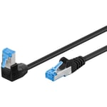 Goobay Câble Ethernet Cat 6a 2m coudé S/FTP noir 1x RJ45 coudé 90°