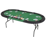 Pokerbord hopfällbart för 9 spelare med dealer 206x106x76 cm - Grön