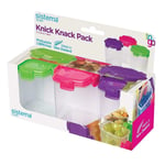 3 x Sistema To Go Knick Knack Pack 138ml Snack Pot, Knitting Storage Containers