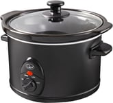 Quest 35269 1.5 Litre Slow Cooker/Compact Stainless Steel / 3 L, Black 