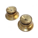 2 Gold NOT engraved TopHat Tone Knobs with Gold Reflector Cap for Gibson SG styl